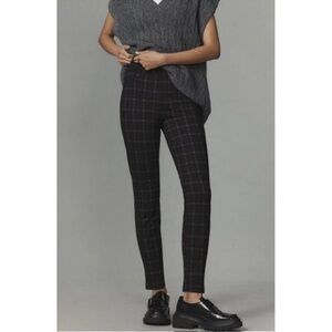 NWT Sanctuary x Anthropologie Black Plaid‎ Pants in Black Motif Size Small